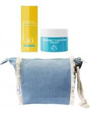 Germaine de Capuccini Set Feel Sun - Fluid SPF50 și Loțiune pentru față, 2 х 50 ml + Geantă de toaletă albastră -1